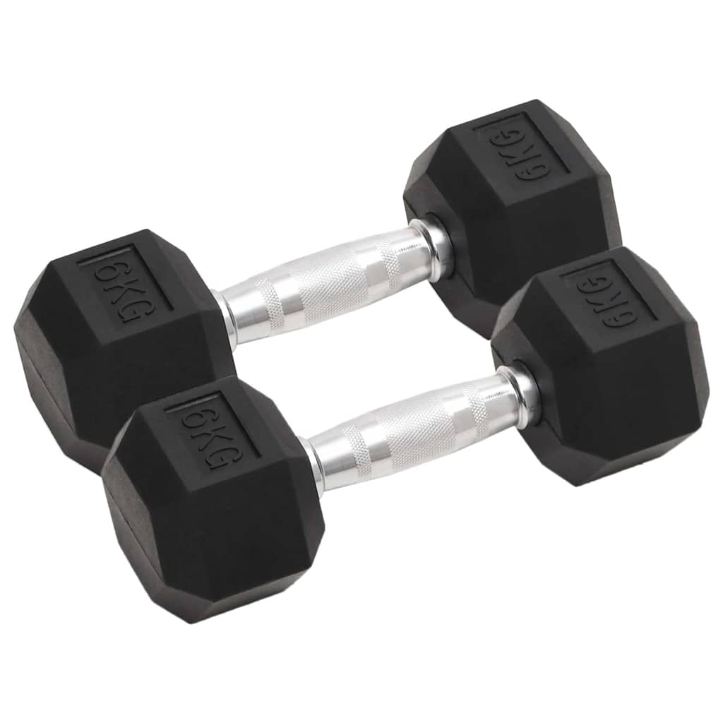 vidaXL Käsipainot 2 kpl 6 kg kokonaan valurautaa