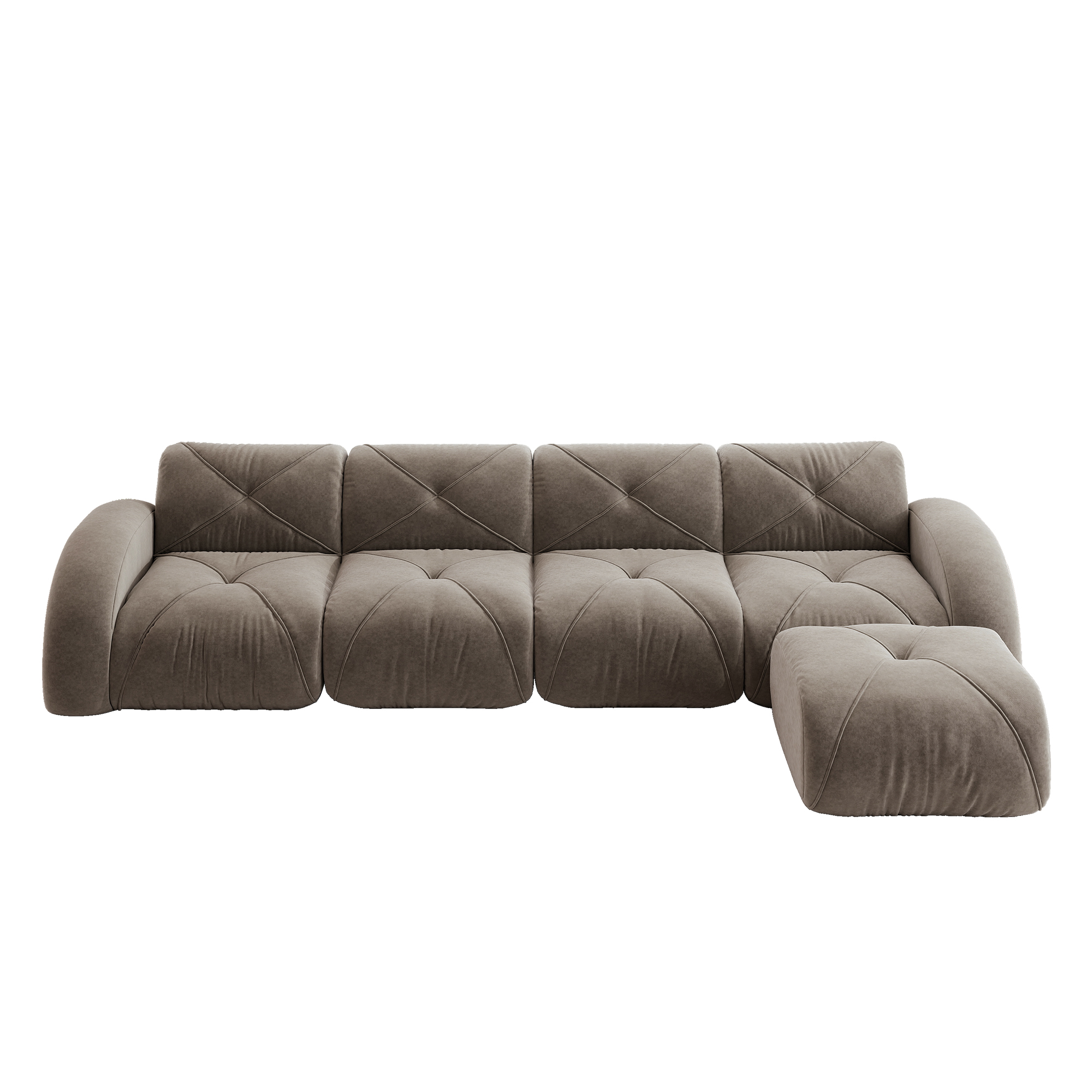 moduulisohva 4-paikkainen taupe chenille skandinaavinen säilytystilalla