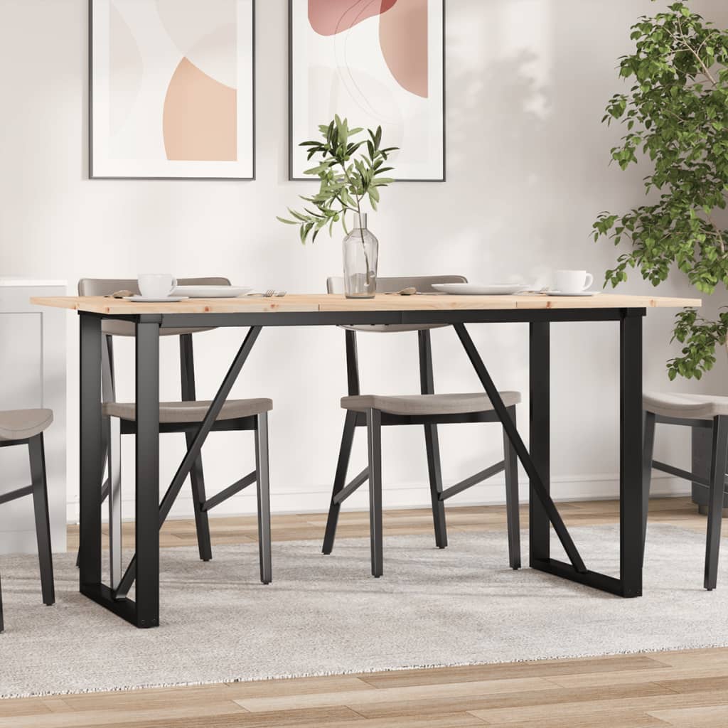 vidaXL Ruokapöytä O-runko 160x80x75 cm täysi mänty