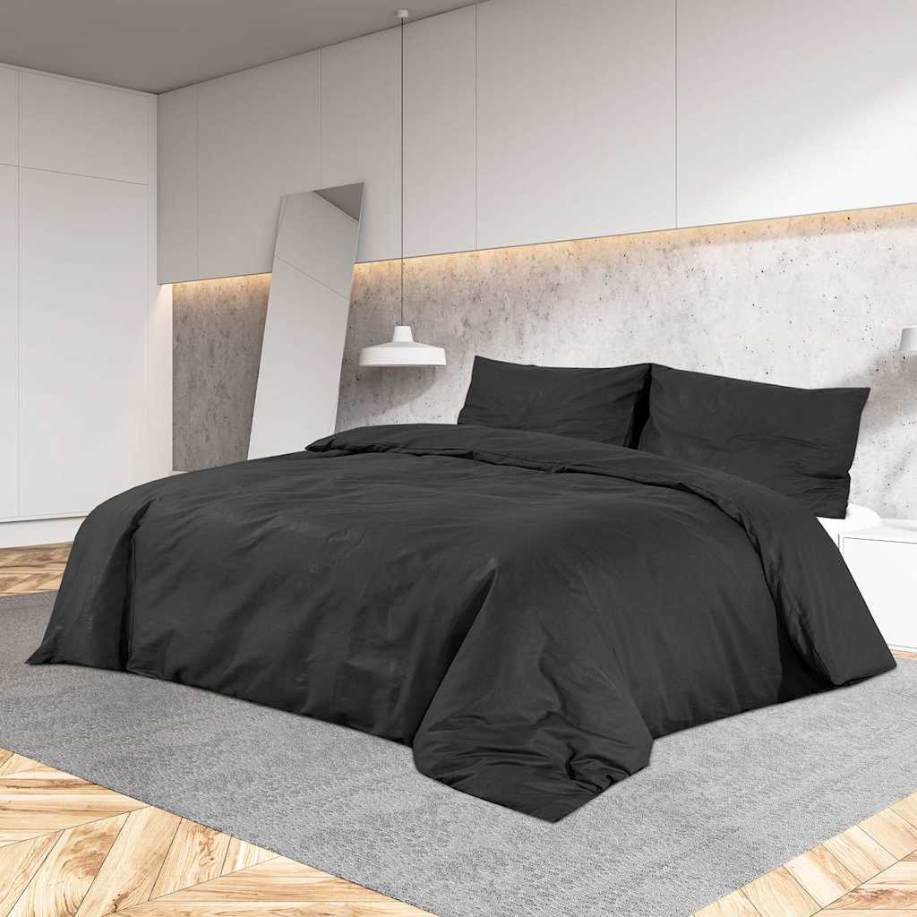 vidaXL musta 155x220 cm puuvilla