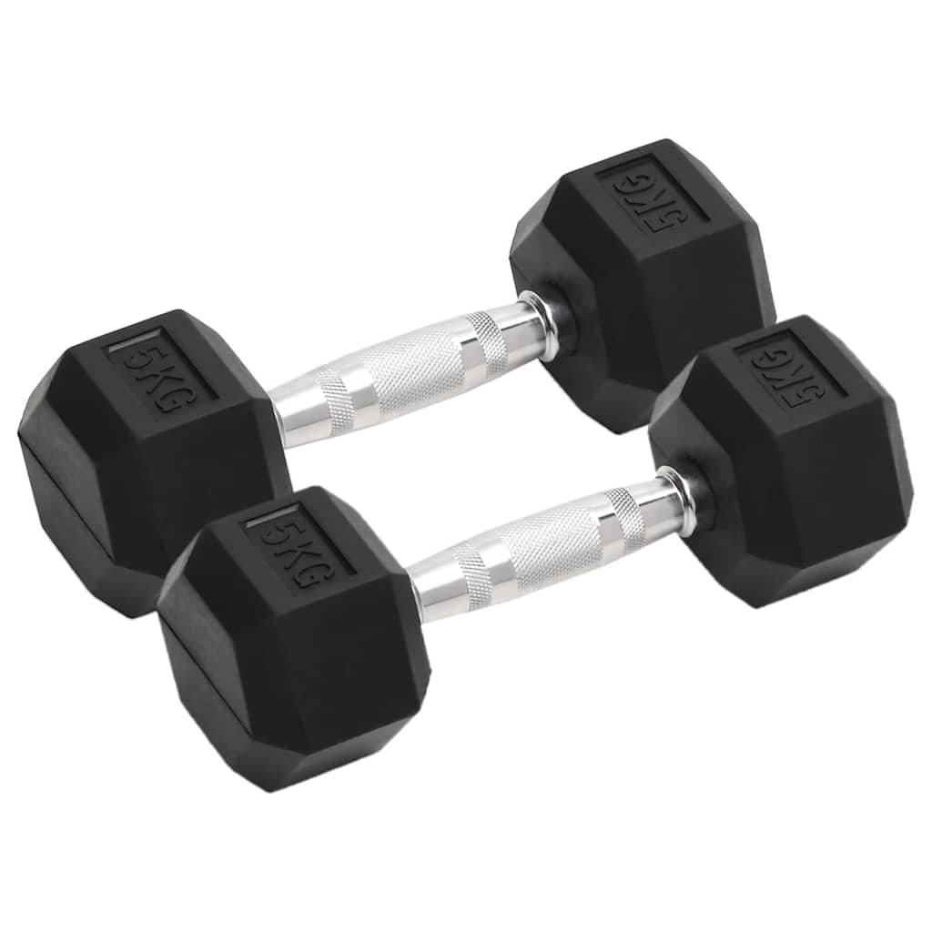vidaXL Käsipainot 2 kpl 5 kg kokonaan valurautaa
