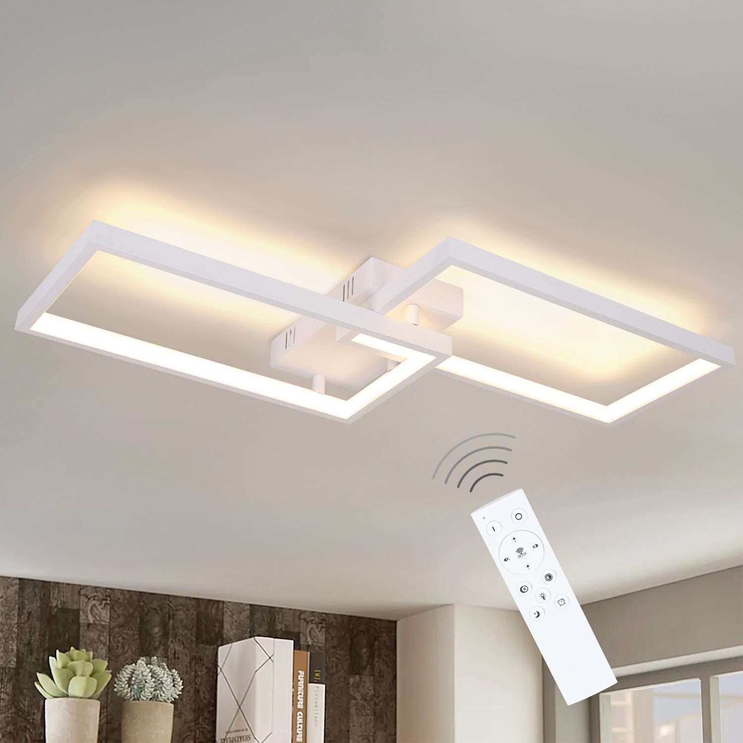 NETTLIFE himmennettävä 40W led-kattovalaisin metallivalkoinen kaukosäätimellä