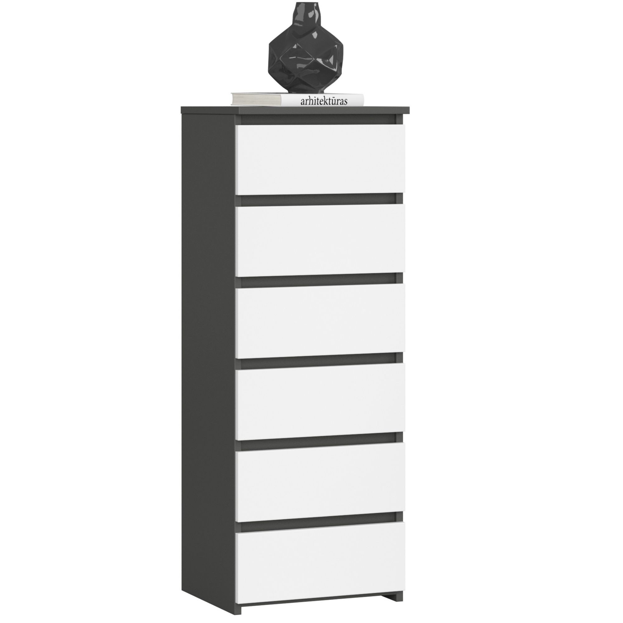Akord Korkea lipasto Harmaa Grafiitti/Valkoinen 40x35x109