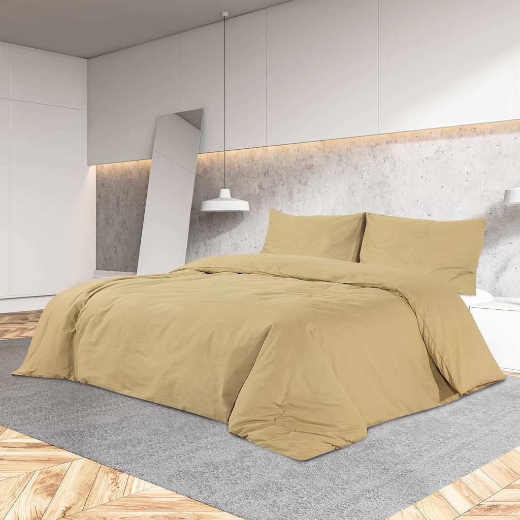 vidaXL Pussilakanasetti taupe 220x240 cm kevyt mikrokuitu