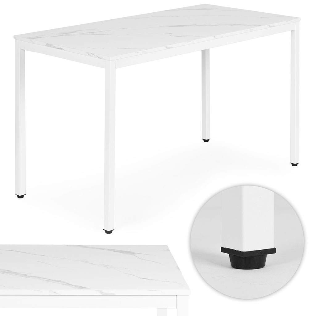 Keittiön ruokapöytä tai työpöytä 120x60 cm valkoinen marmori